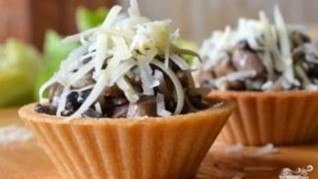 закуска с грибами в тарталетках