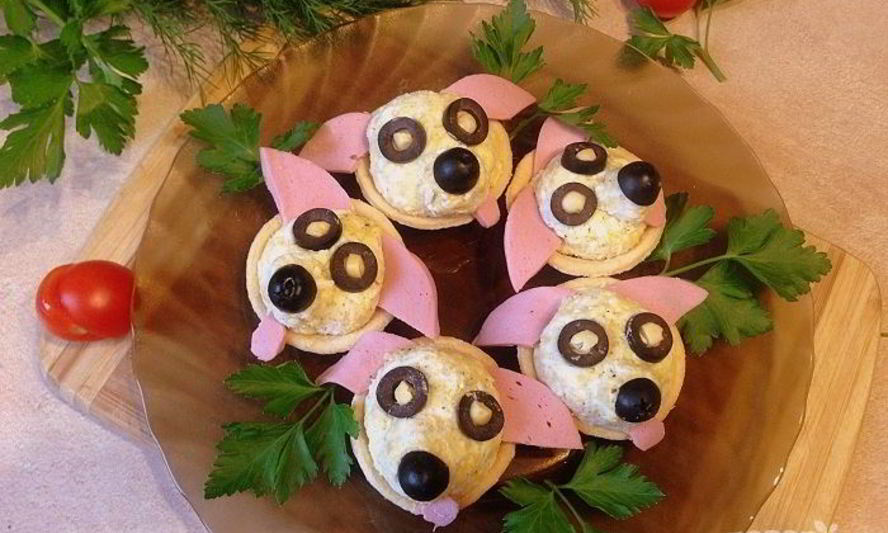 Рецепт закуска в тарталетках собачки