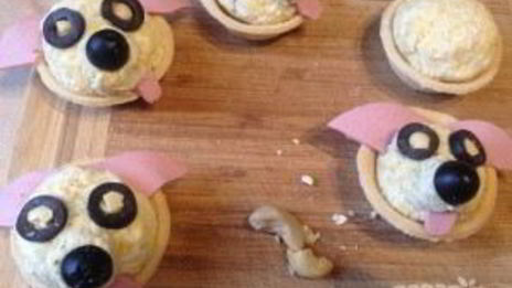 закуска в тарталетках собачки