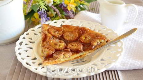 банановый тарт-татен на слоеном тесте