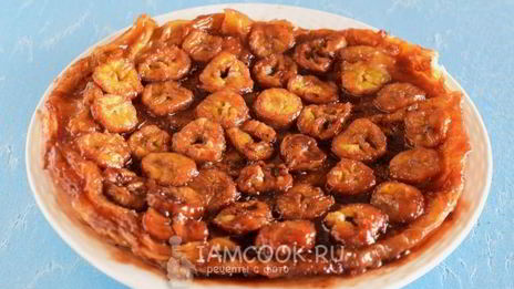 банановый тарт-татен на слоеном тесте