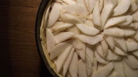 грушевый тарт с мятной заливкой