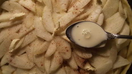 грушевый тарт с мятной заливкой