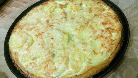 картофельный тарт на тыквенном тесте