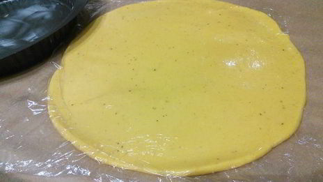 картофельный тарт на тыквенном тесте