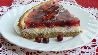 Клюквенный тарт с творожным сыром