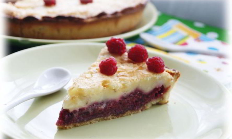 Рецепт малиновый тарт со сливочной заливкой