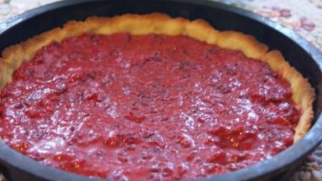 малиновый тарт со сливочной заливкой