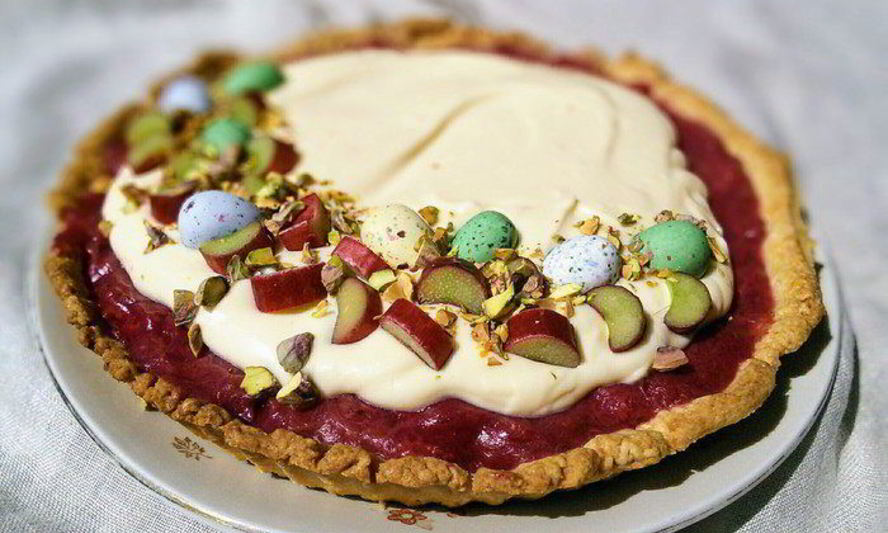 Рецепт тарт с ревенем и сливочным кремом