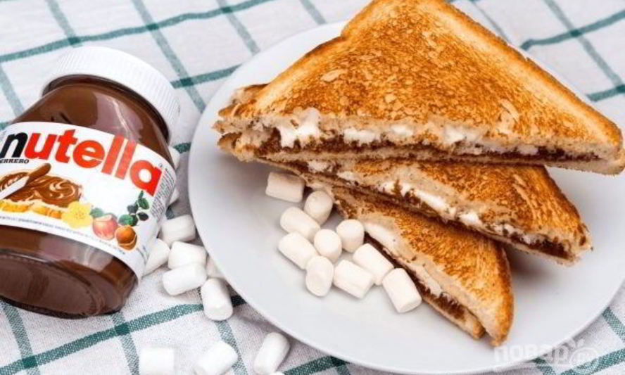 Рецепт тост с нутеллой и маршмеллоу