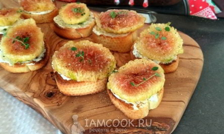 Рецепт тосты со сливочным сыром и свежим инжиром
