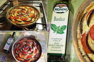 Творожный киш с баклажанами и томатами