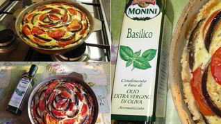 Творожный киш с баклажанами и томатами