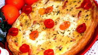 Глазунья в съедобной сковородке