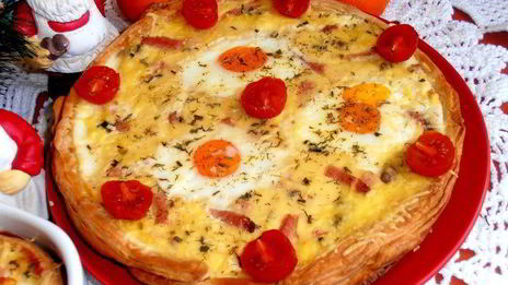 глазунья в съедобной сковородке