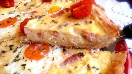 глазунья в съедобной сковородке