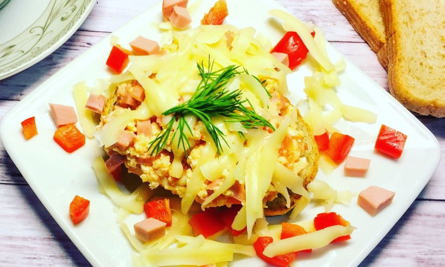 Рецепт яичница на хлебе