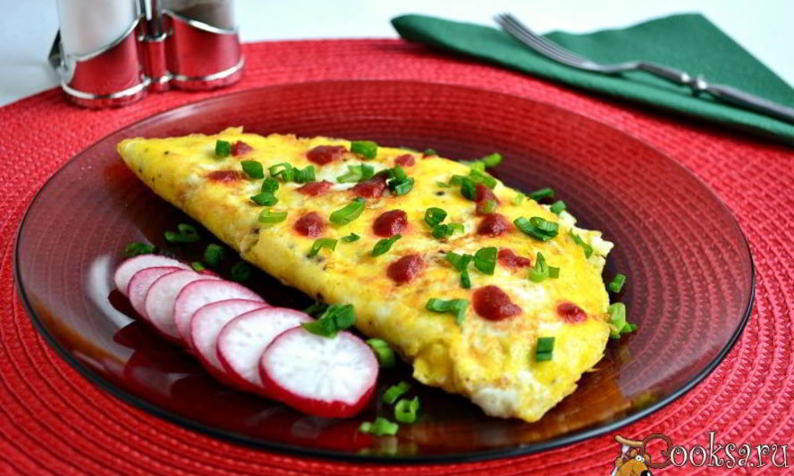 Рецепт яичница по-японски с сыром