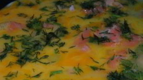 яичница с семгой