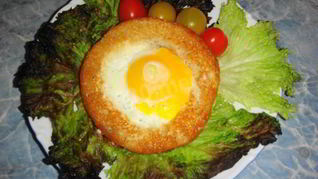 Яичница Смак в ломтике хлеба