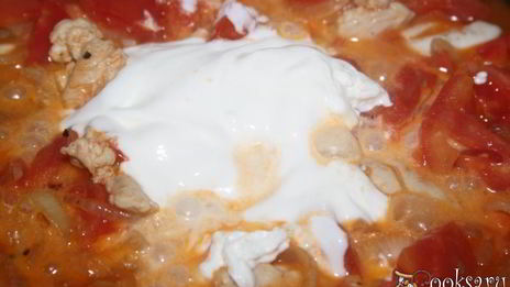 яичница со сметаной