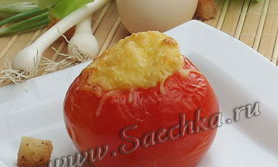 Рецепт яичница в помидоре