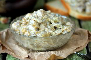Закуска из баклажанов с майонезом и чесноком