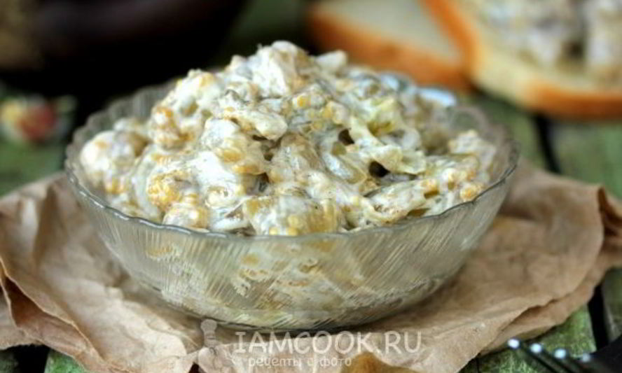 Рецепт закуска из баклажанов с майонезом и чесноком