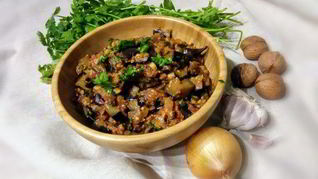 Закуска из баклажанов с орехами