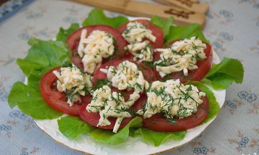 Рецепт закуска из помидоров под сыром