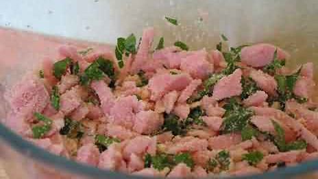 закуска из шампиньонов и ветчины