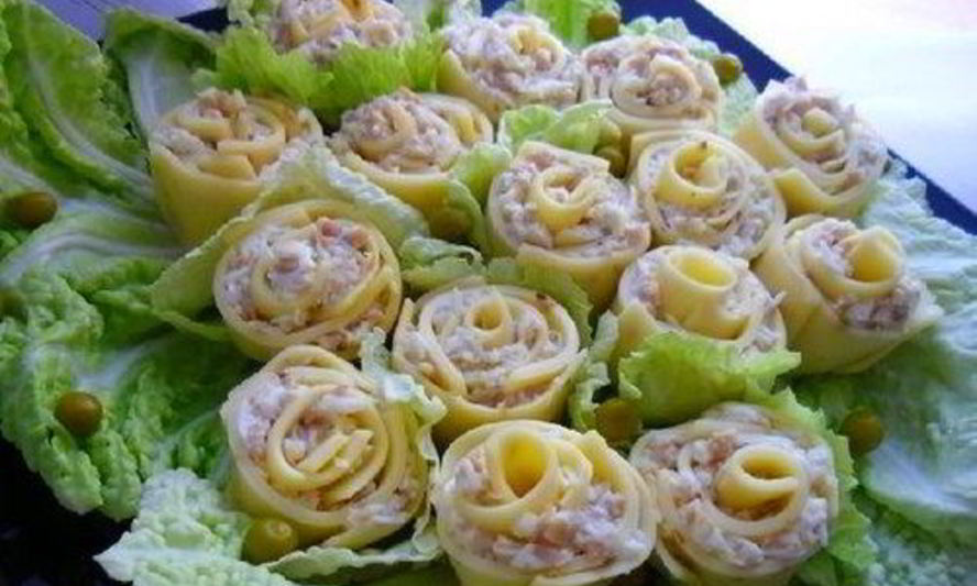 Рецепт закуска из сыра розы для милых дам