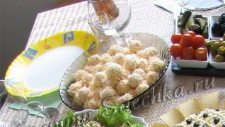 Закуска Кораллы из крабовых палочек