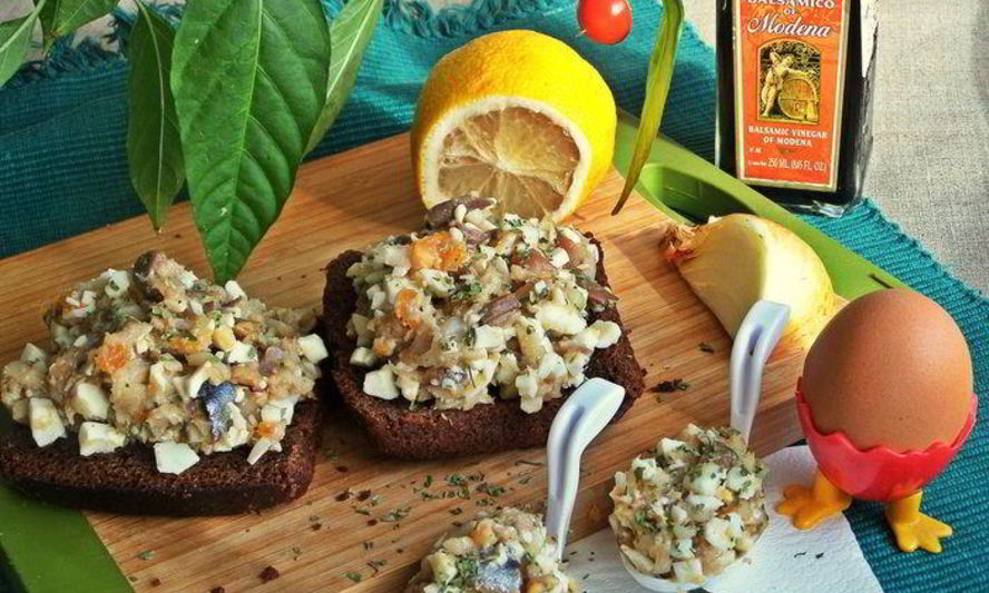 Рецепт закуска скумбрия с яйцом