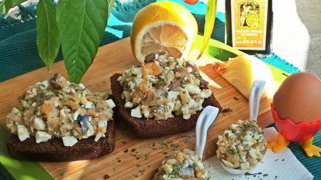 закуска скумбрия с яйцом