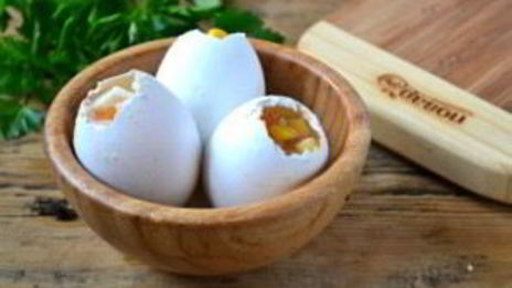 овощное заливное в яичной скорлупе