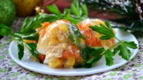 овощное заливное в яичной скорлупе