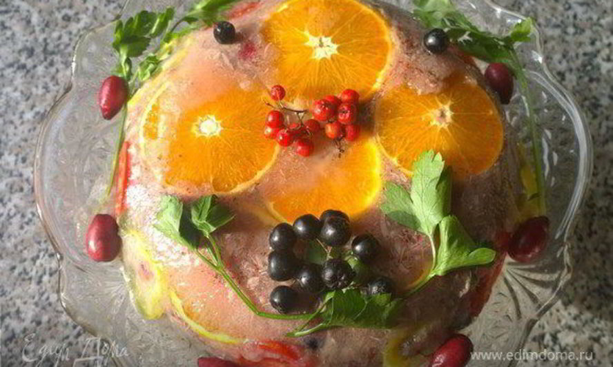 Рецепт праздничное заливное из утки с брусникой утиная история