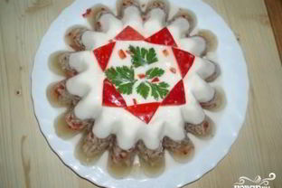 Заливное из курицы с майонезом