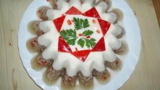 Заливное из курицы с майонезом