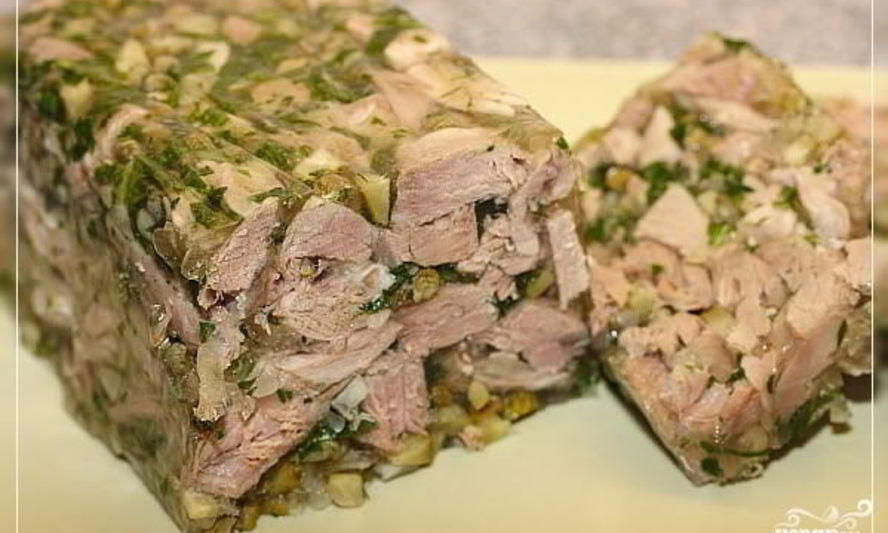 Рецепт заливное из ветчины