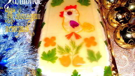 заливное новогодний петушок