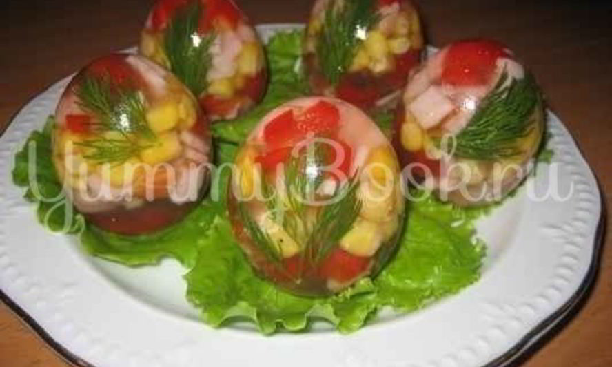 Рецепт заливное в яичной скорлупе