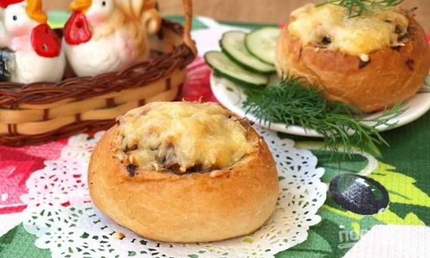 Рецепт сытный жульен в булочке