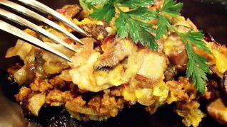 Жульен с фаршем и грибами