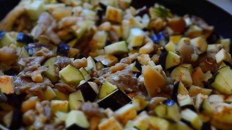 жульен с вешенками и баклажанами