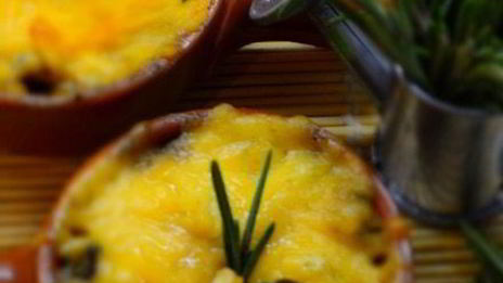 жульен с вешенками и баклажанами