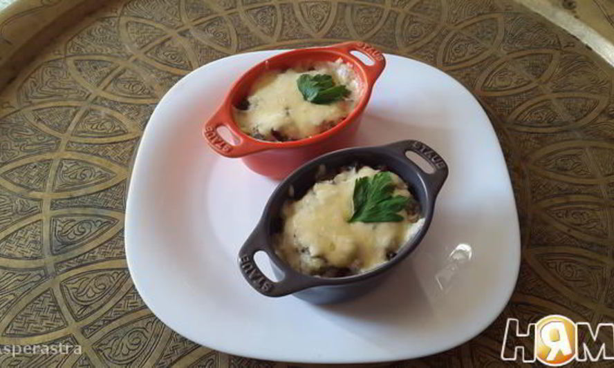 Рецепт жюльен-фьюжн из гречки с грибами