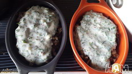 жюльен-фьюжн из гречки с грибами