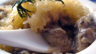 Жюльен из грибов и баклажанов